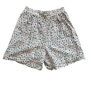 VINTAGE 100% SILK Options Melrose Geometric Print‎ Pleated Shorts Womens Medium